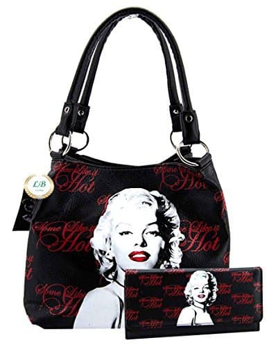 Marilyn Monroe Medium Handbag Wallet Set, Some Like It Hot, Plus Keychain, MM23-SET