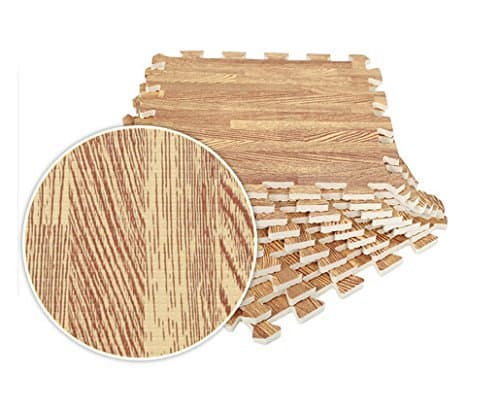 Wood Plastic Mat Multi-purpose Foam Floor Mats Each Tile 30x30x1.0cm (Light Brown) Color: Light Brown Model: (Newborn, Child, Infant)