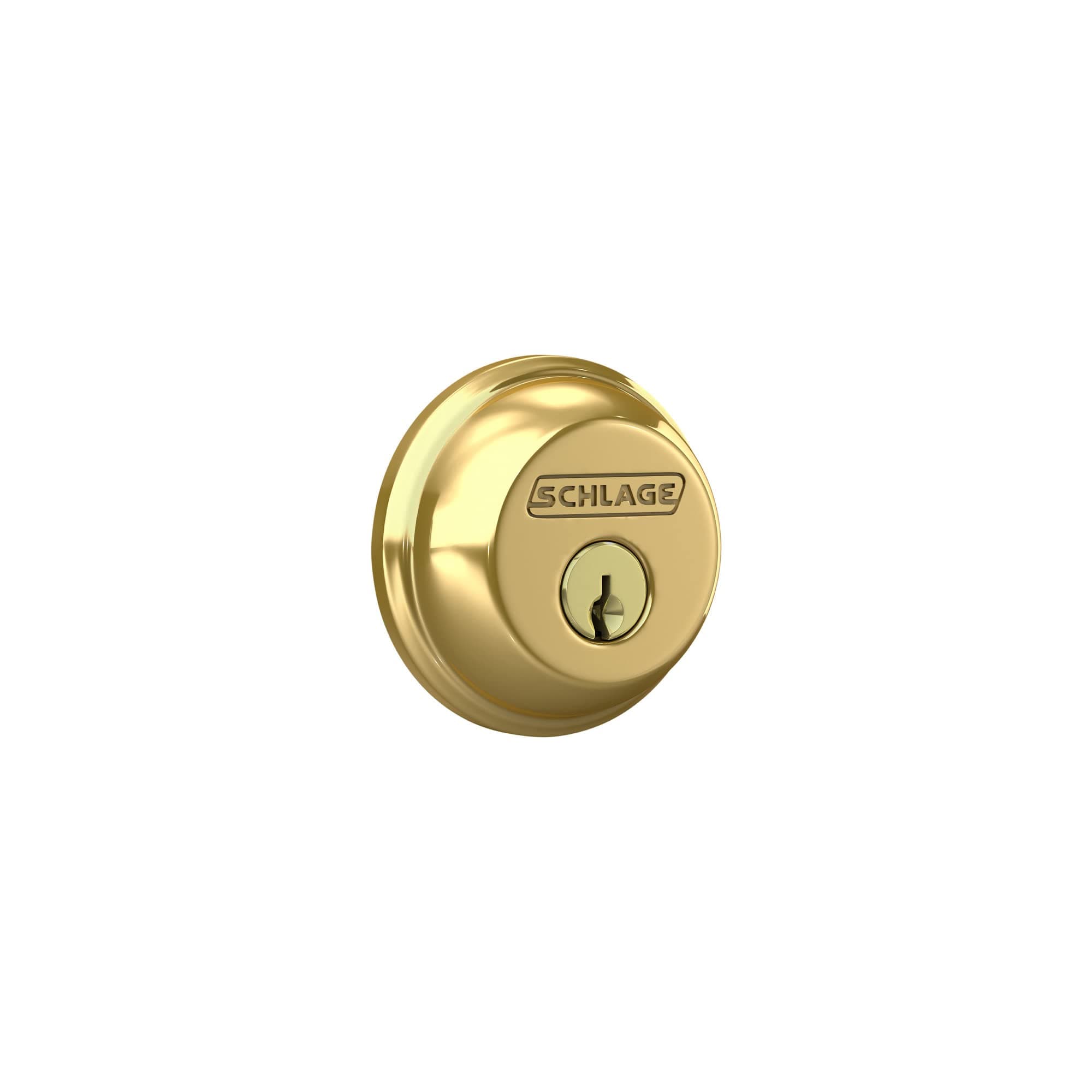 B60N505 Deadbolt, Keyed 1 Side, Bright Brass