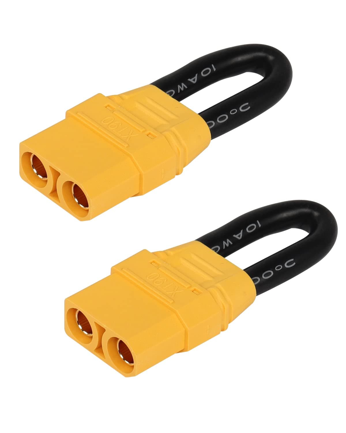 CERRXIAN XT90 Female Short Circuit Connector, Bind Plug Loop Connector, Double Circuit to Single Circuit for for RC Lipo Battery FPV(2-Pack)