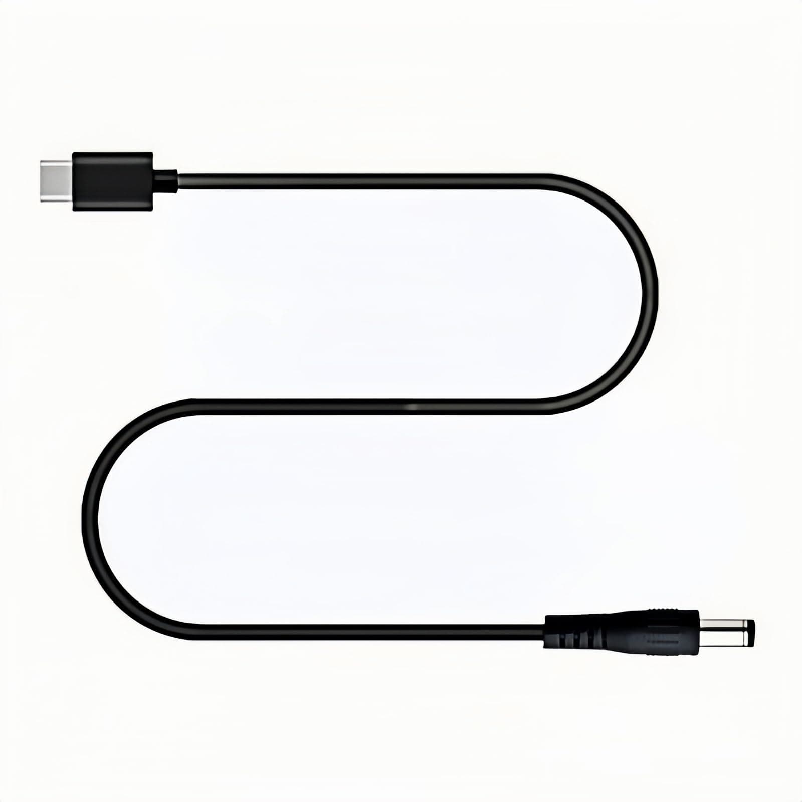 USB C to DC 5.5mm x 2.5mm(Compatible with 5.5x2.1mm) Power Cord, USB Type C Input to DC 12V 3A Out Power Cable, Work with PD Charger and Power Bank. for Outdoor, Studio and Travel.(1 Pack, 3.3 Feet)