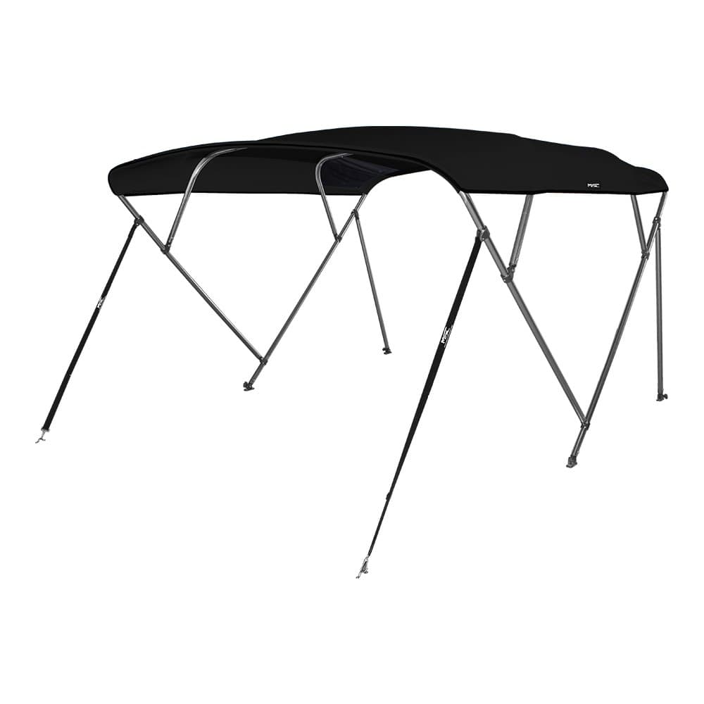 MSC 3 Bow 4 Bow Bimini Top Boat Cover,600D Solution Dyed Polyester,2 Support Poles& 4 Adjustable Straps Included