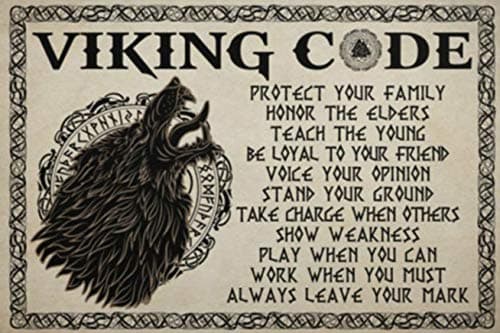 SIGNCHAT Wolf Viking Code Protect Your Family Honor The Elders Teach The Young Ideas Gifts Home Living Decor Wall Art Vintage Metal Sign Poster 8x12 inches