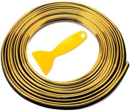 SEMAPHORE Car Interior Moulding Trim,3D DIY 5 Meter Flexible Interior Exterior Decoration Moulding Trims Strips line Stickers Golden for Maruti S-Cross