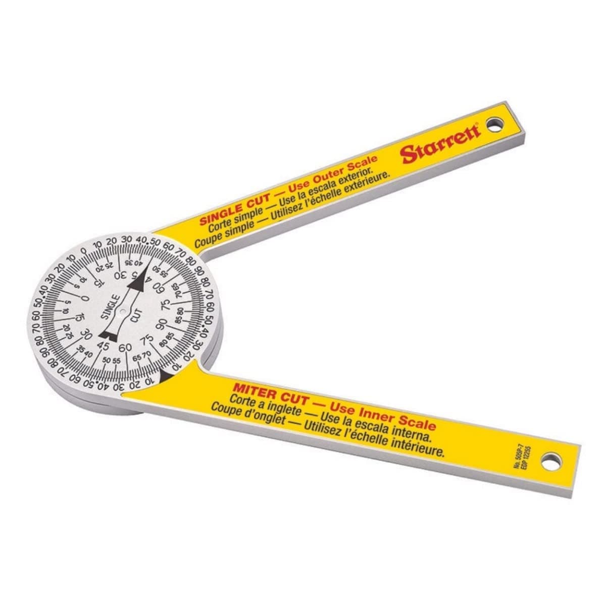 ProSite Miter Protractor Angle Finder with Two Laser Engraved Scales - Ideal for Carpenters, Plumbers, and DIY Home Improvement - 7" Narrow Plastic - 505P-7