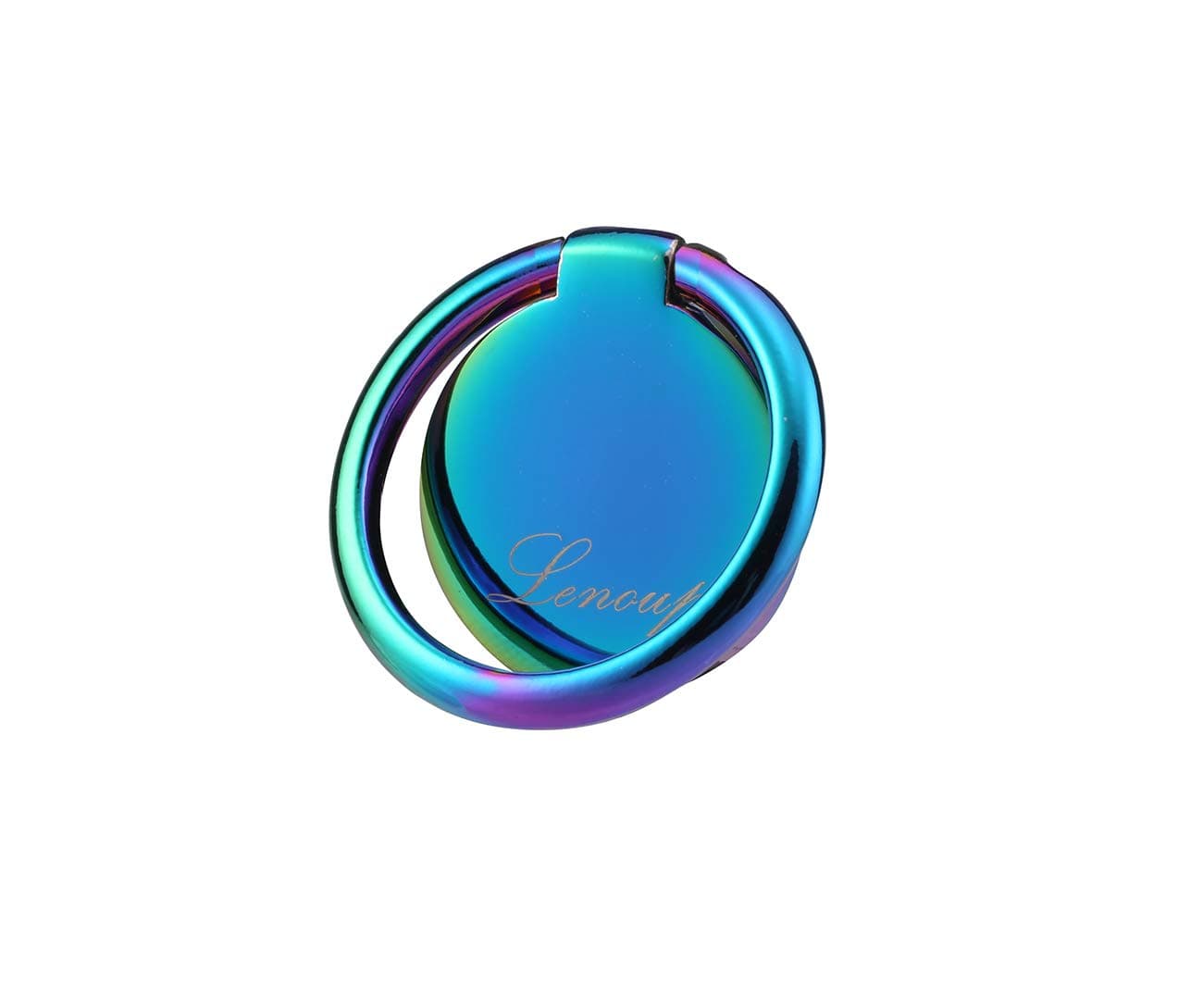 LENOUPRainbow Cell Phone Ring Stand Holder,Blue Multicolor Ring Grip Kickstand,360 Rotation Metal Finger Ring for Almost All Phones/Pad