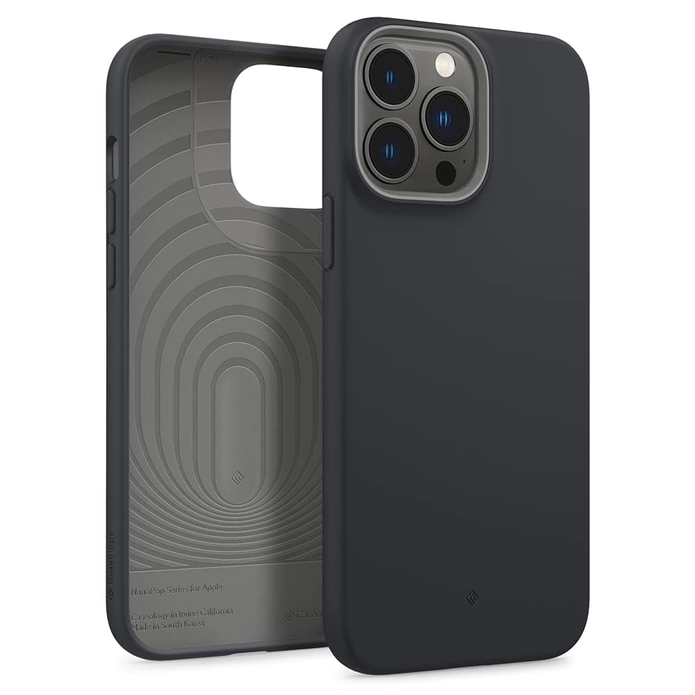 Caseology Case for iPhone 13 Pro Max TPU Silicone Coated Durable Smooth Flexible Cover Nano Pop - Black Sesame