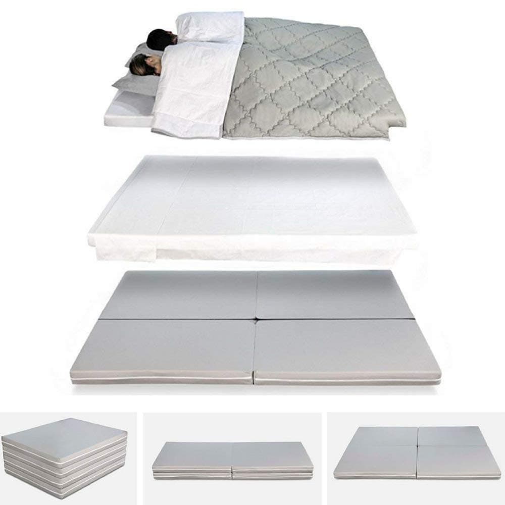 EVERGREENWEB Futon Folding Mattress, Fit For Using As Pouf, Single and Double Space Saving Mat, Made of Cotton