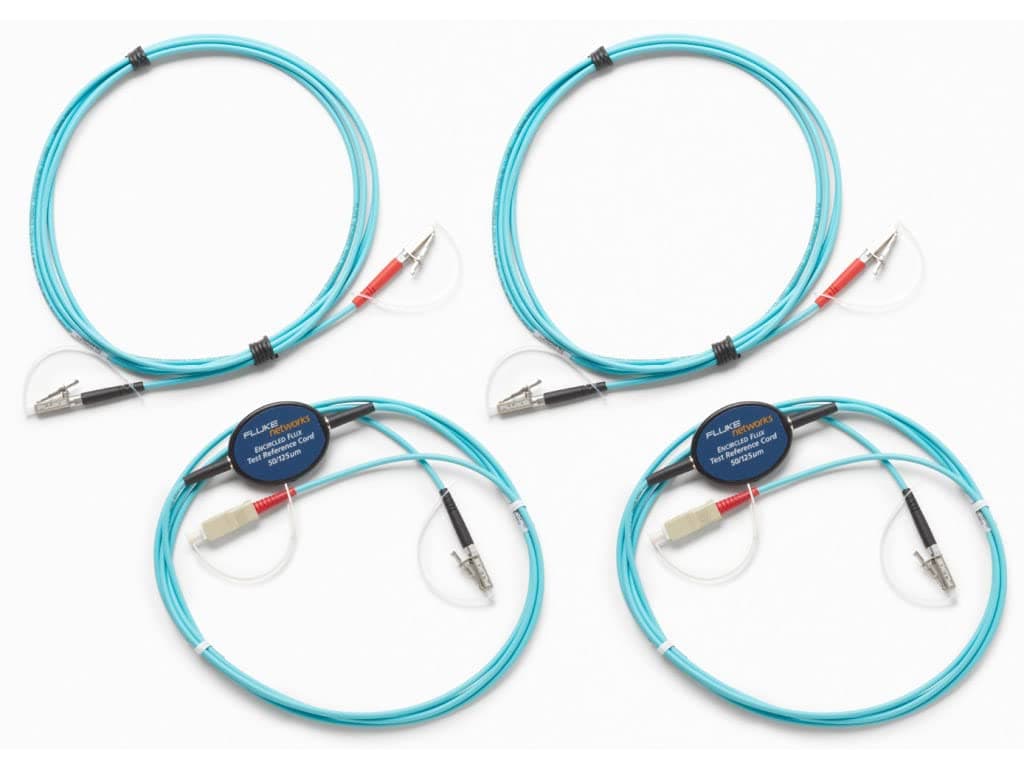 Fluke Networks Multimode Encircled Flux Compliant Test Reference Cord kit (2 m) for Testing 50 µm LC terminated fibers (2 SC/Metal LC, 2 Metal LC/Metal LC)