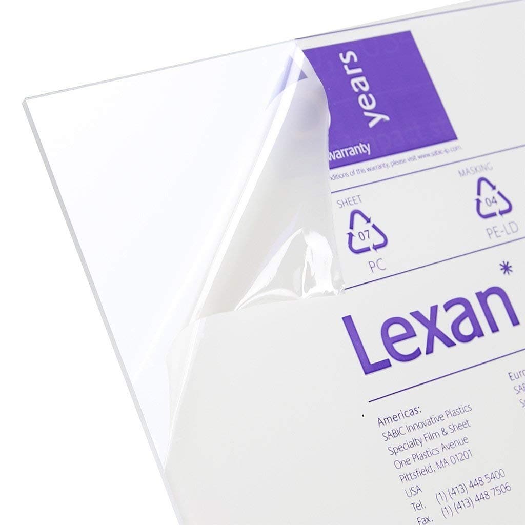 Lexan Sheet - Polycarbonate - .030" - 1/32" Thick, Clear, 24" x 24" Nominal