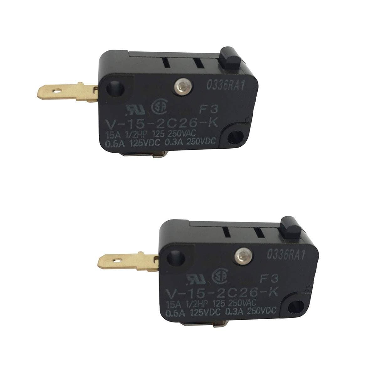 V-15-2C26-K Switch Snap Action Micro Switch Normally Closed for OMRON Shurflo 2088 Series Pump, 94-231-20 Pump Head (Pack of 2) by Ketofa