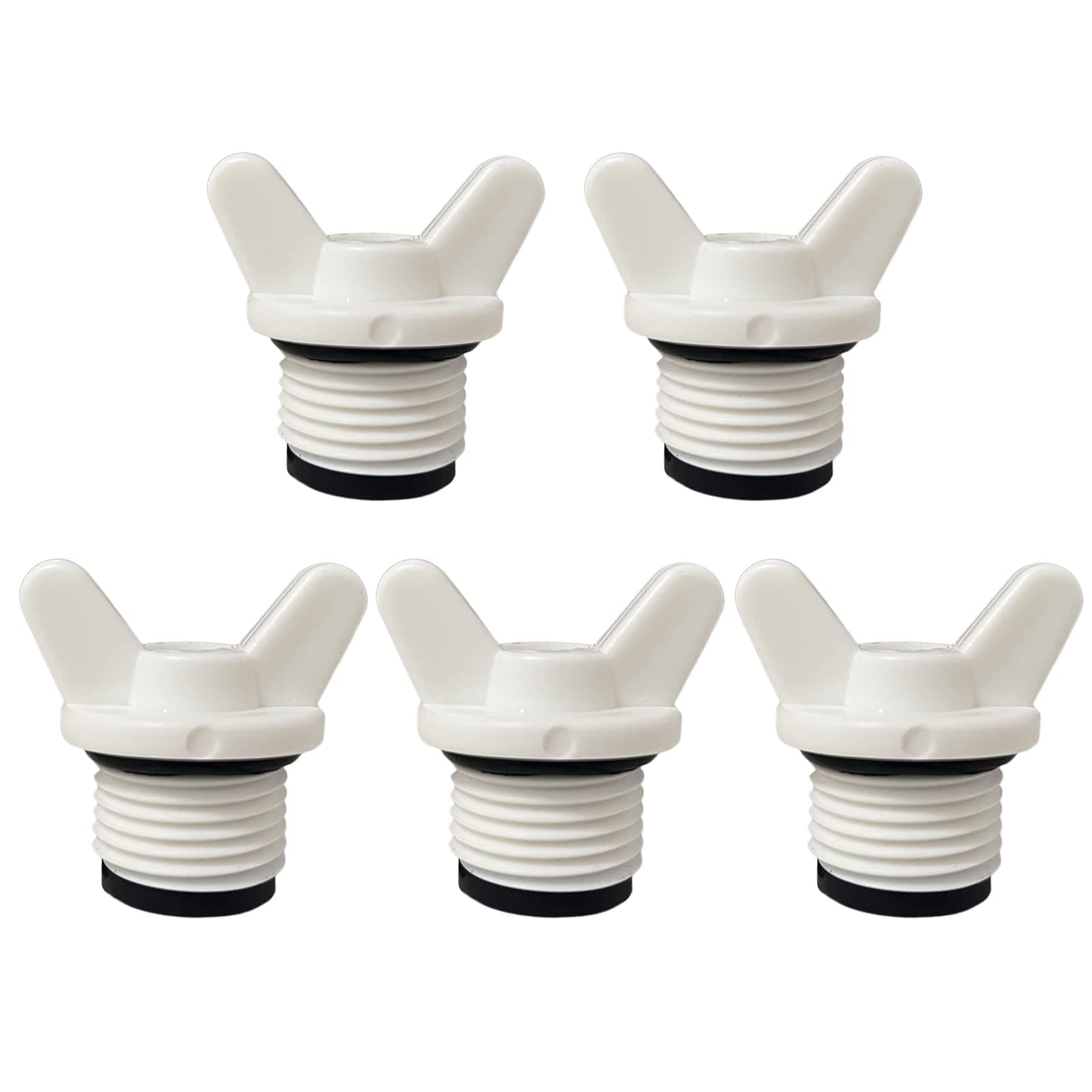 FUATY 1/2” NPT Pipe Plug, Male Thread Pipe Caps and Plugs Fittings for Garden Irrigation Water Tubing Stopper, 5PCS, White