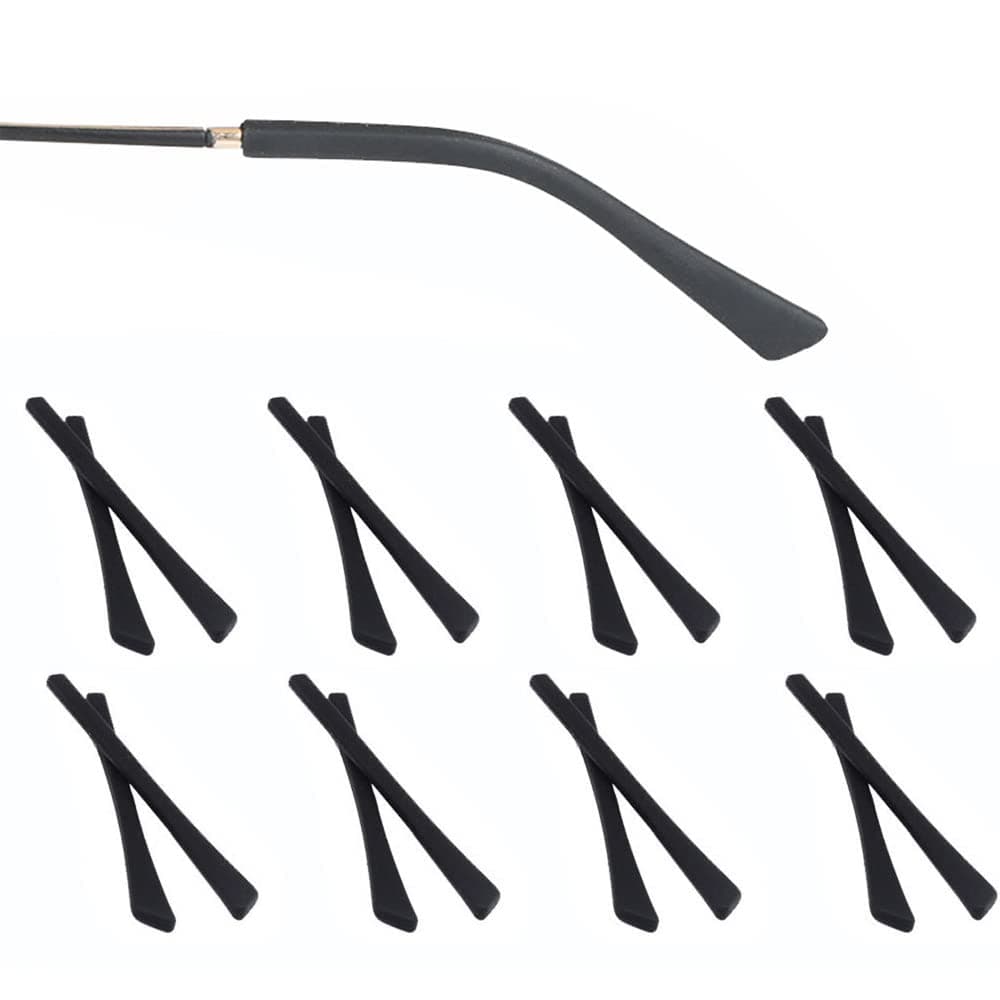 Eyeglass Replacement Temples,Silicone Glasses End Tips Ear Sock Pieces Sleeve for Thin Metal Glasses Legs,8 Pairs