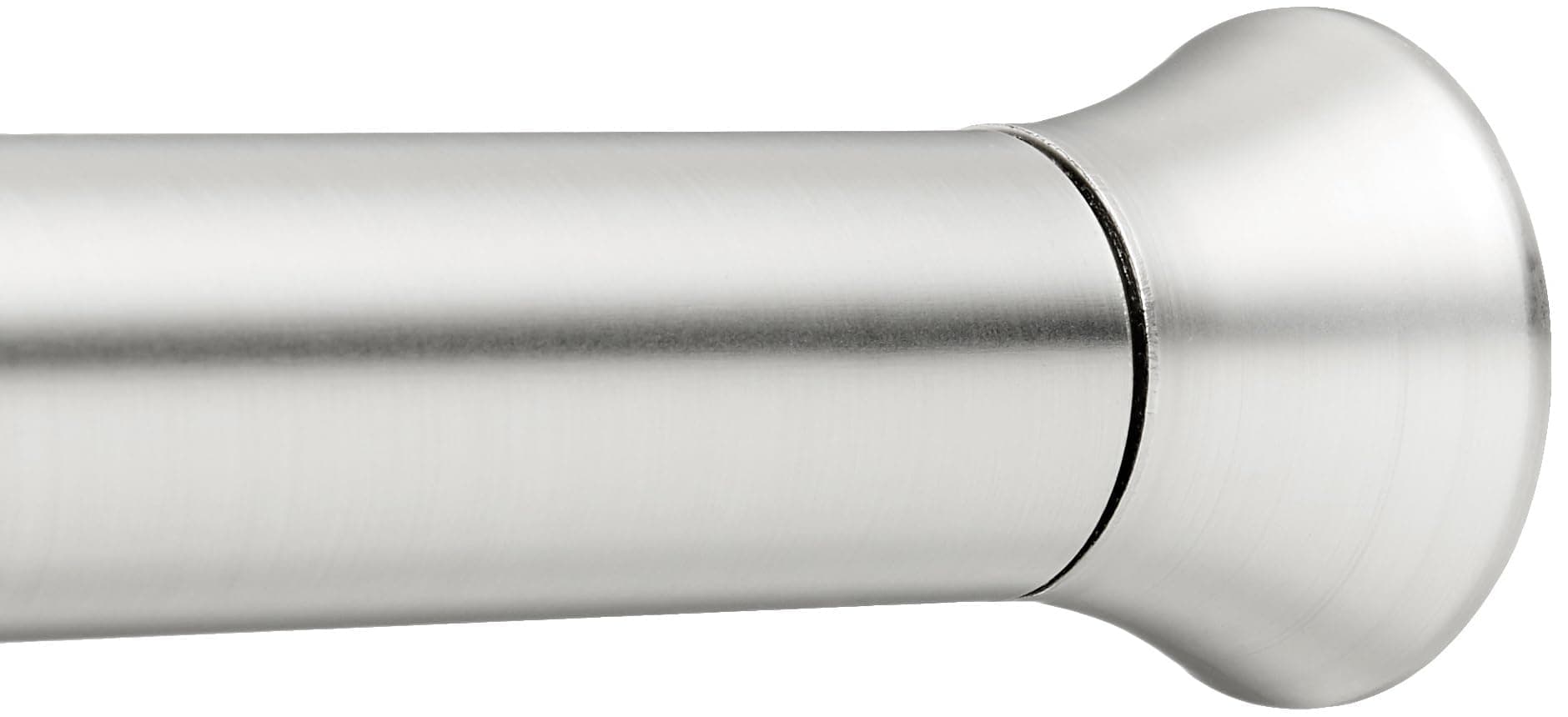 Amazon Basics No Drilling Spring Tension Curtain Rod, Adjustable Length 54-90" Width, Classic Finial, Nickel