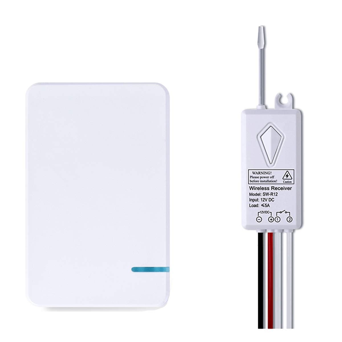 HENDUN DC 8V 12V 24V RF Wireless Switch Transmitter & Receiver, 1 Ch 433 Long Range Remote Controller for RV Autos Truck Motor Security Systems Garage Rolling Shutter Door