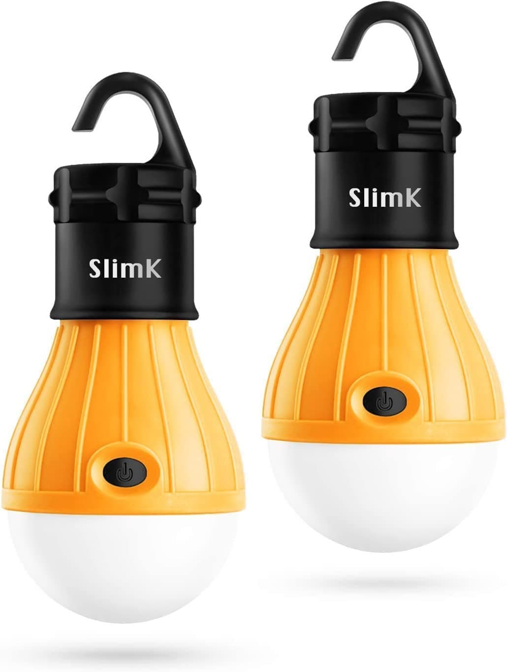 SlimK 2 Pack Portable LED Lantern Tent Light Bulb for Camping Hiking, Battery Powered Camping Equipment for Outdoor & Indoor (Yellow+Yellow)