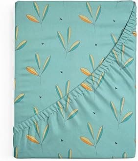 BSB HOME Premium Cotton 220tc Elastic Fitted Bedsheets with 2 Pillow Covers | King Size Bed with All Around Elastic 220 TC Supersoft Printed Pattren Breathable |Size-78 x72+10 inches |Mint Green