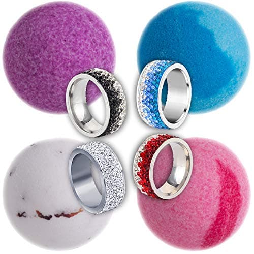 Bath Bomb with Ring Inside - Bath Bomb with Jewellery Inside - Bath Bomb with Surprise Inside - Bath Bombs For Women - Bath Bombs for Girls - Bath Bomb Gift Set - Luxury Bath Bombs (Ring Size 7)