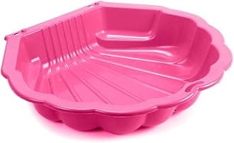 URBN-TOYS Shell Clam Shaped Plastic Sandpit Outdoor Garden Fun Paddling Ball Pool Sand Pit (1, Pink)