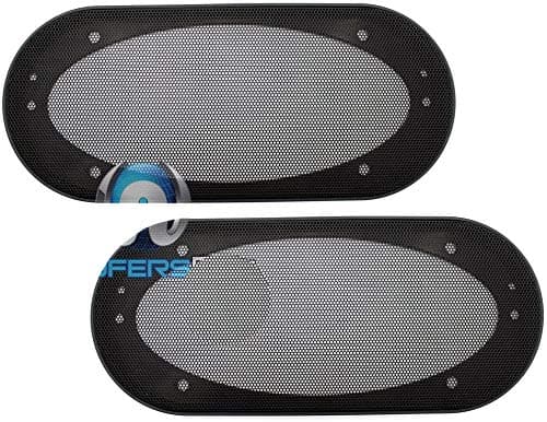 4" x 10" Universal Steel Mesh Protective Speaker Grills - Pair