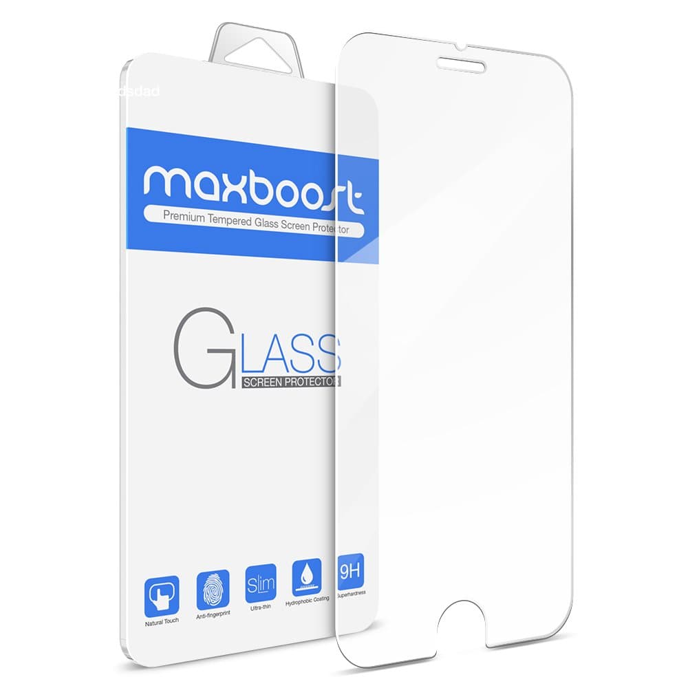iPhone 6S Plus Screen Protector, Maxboost [Tempered Glass 3D Touch Compatible] 0.2mm iPhone 6S Plus Glass Screen Protector Work with iPhone 6 Plus / 6S Plus and Protective Case