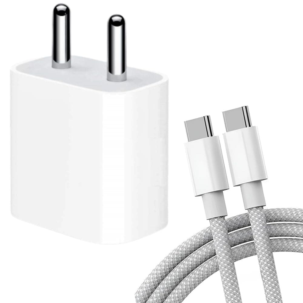 Original Rapid Fast C to C Cable with 20W Adapter Compatible with iPhone | 16/16 Plus / 16 Pro / 16 Pro Max | Adapter and Cable | Nylon Braided Cable | 20Watt