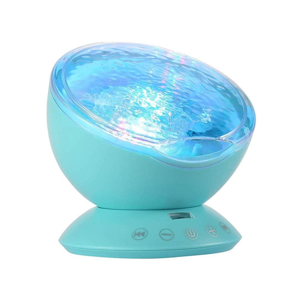 TOMNEW Night Light Projector, Ocean Wave Night Light for Kids Room, Remote and Timer, 8 Light Modes and Bulit-in Sound Machine Equipped with TF Card, Mermaid Decor Birthday Christmas Gifts (Blue)