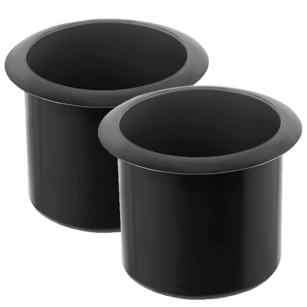2 Pcs Plastic Black Cup Holder, Recliner-Handles Replacement Cup Holder Insert for Sofa Boat Couch Recliner Poker Table (Bottom: 3.54", Top: 4.17", Height: 3.94")