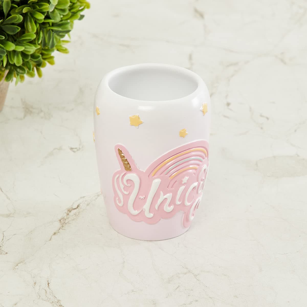 Home Centre Slate Unicorn Patterned Toothbrush Holder