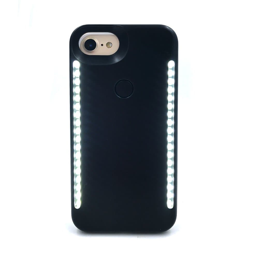 OneThing LED Light Up Selfie Case Illuminated Case for iPhone (Iphone6/7/8, Black)