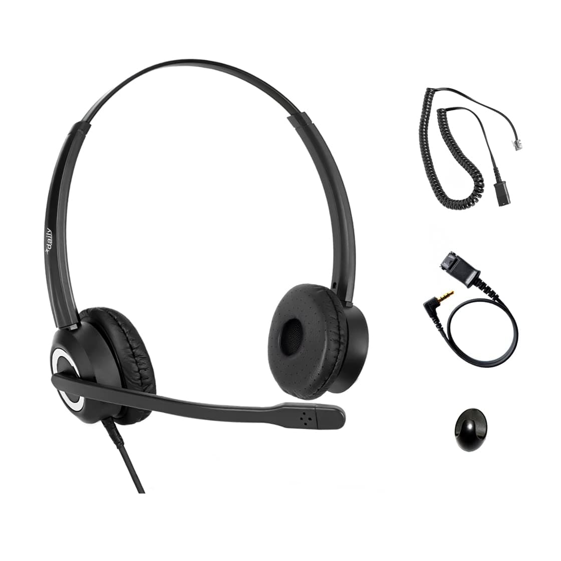 Polycom Phone Headset Noise Cancelling Mic RJ9 U10P Bottom Cable Compatible with Polycom VVX, Shoretel, Nortel Phones