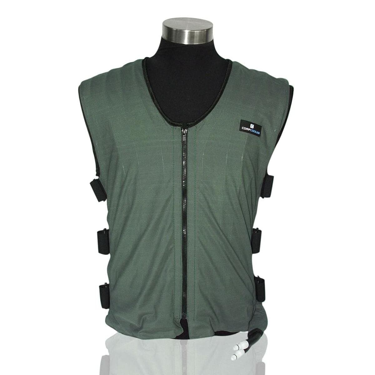 COMPCOOLER Liquid Cooling Vest, Dark Green Outer Mesh Fabric, Black Mesh Liner, Reversible Application (M/L)