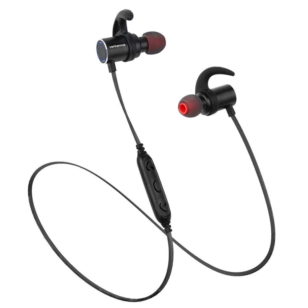 verkarma Bluetooth Headphone,1s Quick Power on Magnetic Control Wireless Sports Earphones with Mic,Noise Cancelling,10 Hours Playing Time,IPX 4 Sweatproof for Running/Gym/Sport/Work-Out