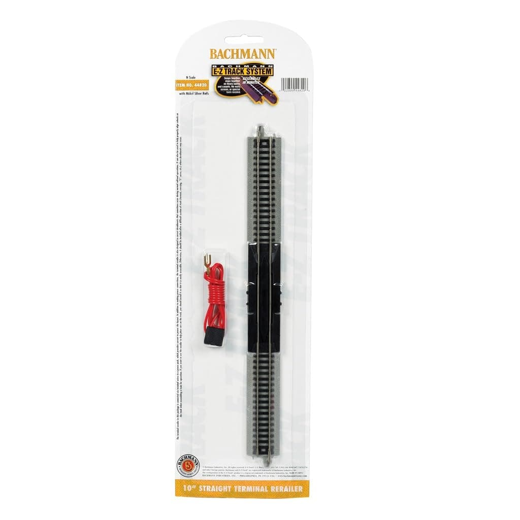 10" Straight Terminal Rerailer With Wire - N Scale