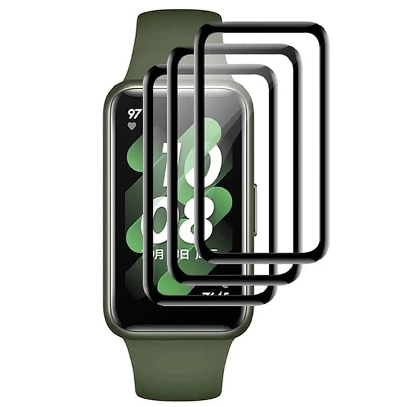 JENKEM 3-Pack Compatible with Huawei Band 9 Screen Protector Tempered Glass for Band 8 - Full Coverage, HD Clarity, Anti-Scratch