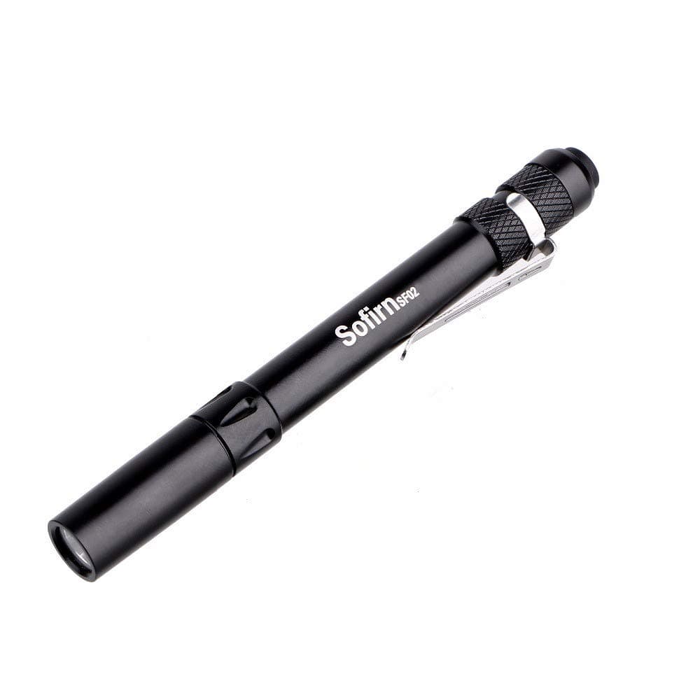 Sofirn SF02 Penlight Flashlight 240 Lumen, Tactical Pen Light with Clip, CREE XP-G2 LED, 2 AAA Batteries Not Included Black