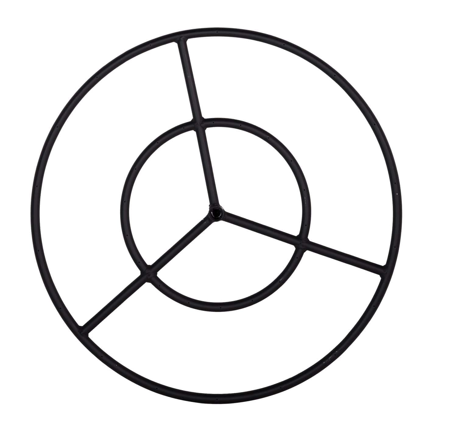 Dagan Black Fire Ring, 12 Inch Heavy-Duty Alloy Steel Round Burner with 1/2 Inch Thread Size, Modern Double Ring Burner Design for Natural Gas Fire Pits Only (DG-FR-12)
