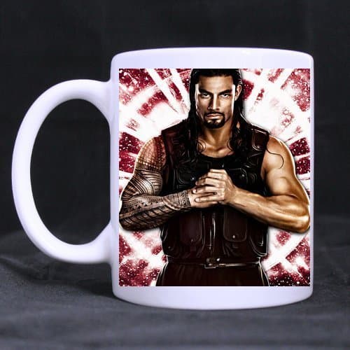 Custom White Coffee Mug Tea Cup 11 OZ Office Home Cup (Printed on two sides) with Roman Reigns Design by Generic Mugs