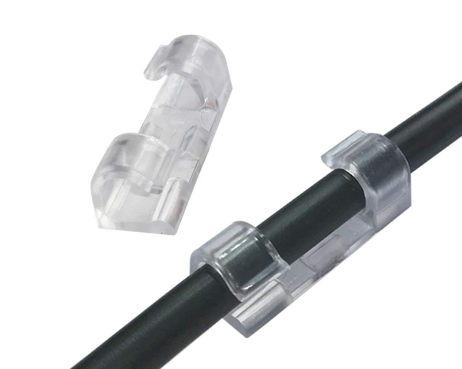 Cable Clips with Self Adhesive, 6mm TV PC Wire Holder, Tidy and Management Extension Cord (Pack of 20, Clear)