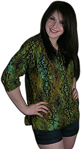 Curious Designs Batik Tunic - Green Goddesses - Medium