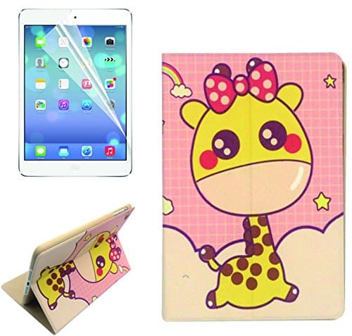 Starank Ipad Air 2 Case, Pu Leather Smart Case (Auto Sleep / Wake Feature) with Color Print Case for Ipad,for Ipad Air 2(ipad 6th Generation)-cartoon Giraffe