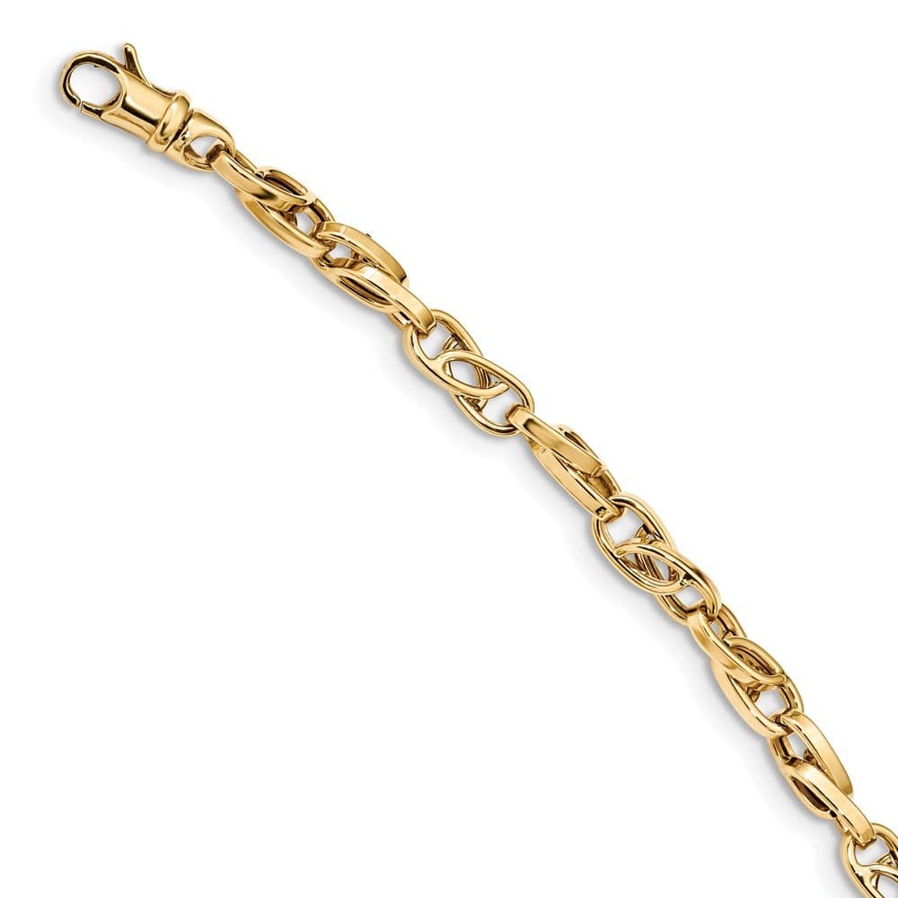 14k Solid Gold Polished Fancy Link Bracelet - 3473A