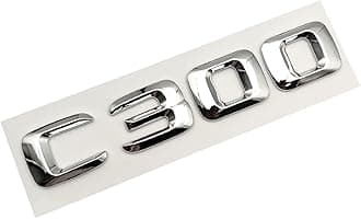 3D ABS Chrome Letters Car Rear Trunk Emblem Badge Sticker C43 C180 C200 C220 C300 C350 Logo Fit For Mercedes W205 W204 Accessories Car Stickers (Color : C300)