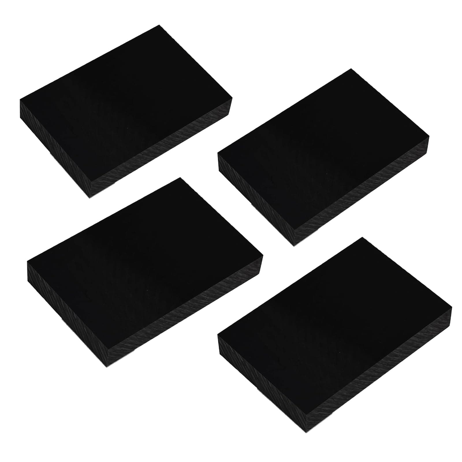4 Pcs HDPE Plastic Blocks, Black 1" x 3" x 6" High Density Polyethylene Cutting Board Material, Industrial DIY Plastic Sheet Block for Milling, Engineering, Crafting