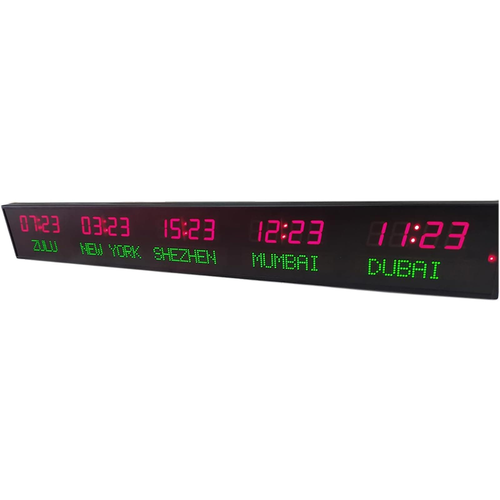 McbeAn World Time Zones Clock, Digital Multiple Time Zones Clock, 3 Levels of Brightness Adjustment, 5 Cities World Time Clock, for Multinational Enterprises Hotels Office