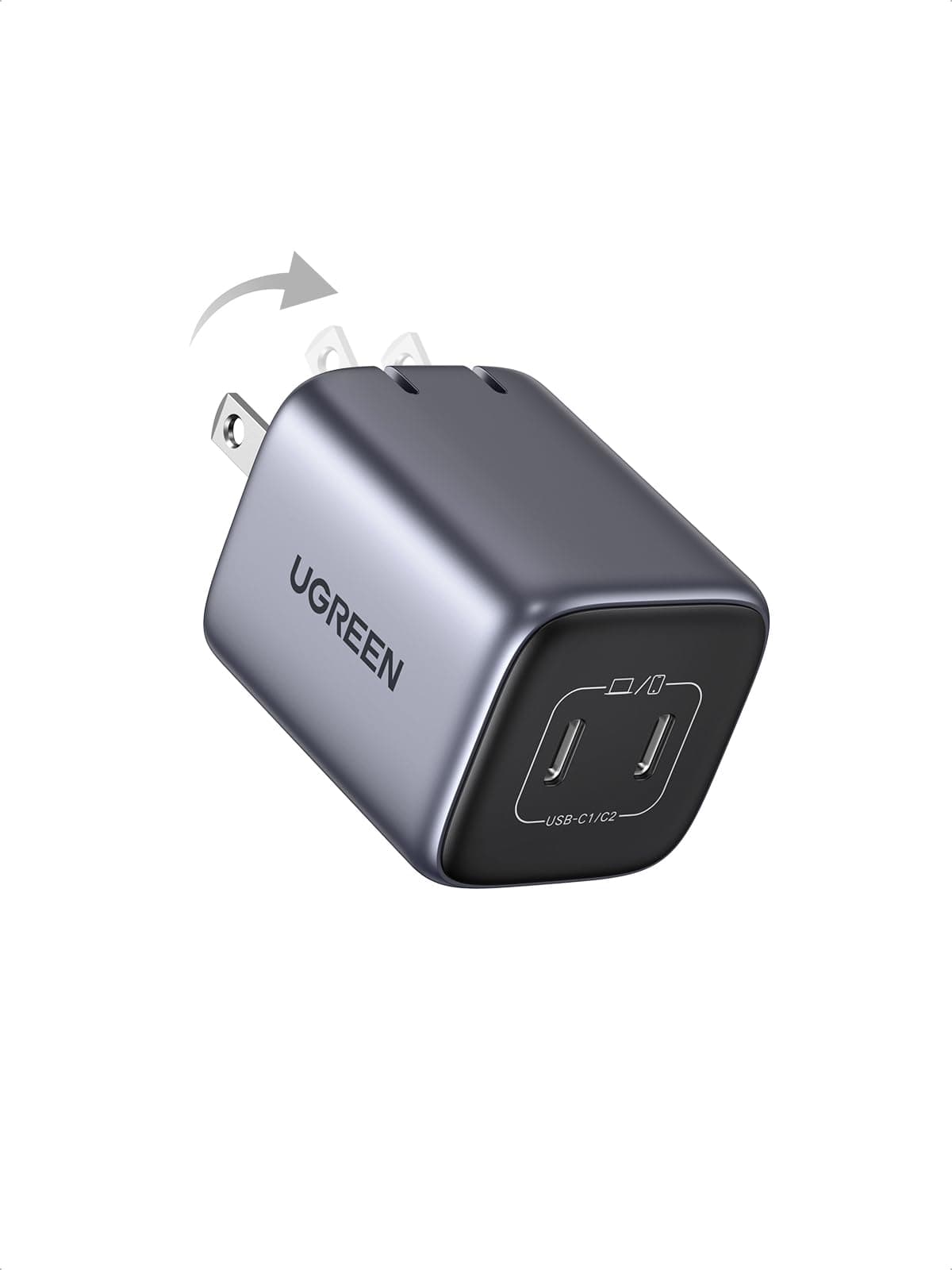 UGREEN 45W USB C Charger for iPhone 17, Nexode 2 Port GaN Foldable PPS Wall Charger Block Support Super Fast Charging 2.0 for Galaxy S26/S25 iPhone 17/16/15, iPad, MacBook Neo/Air, Black