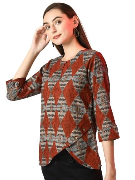 MyshkaWomen Multi Printed Top, MTOP-1217-M