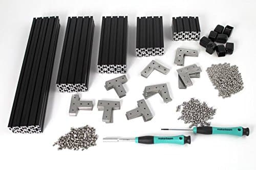 MakerBeam XL Regular Starter Kit Black Anodized Including Beams, Brackets, Nuts and Bolts