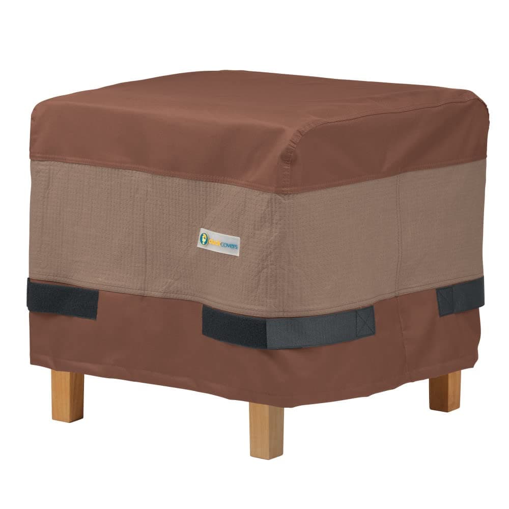 DUCKCOVERS Ultimate Waterproof 20 Inch Square Ottoman/Side Table Cover, Outdoor Ottoman Cover