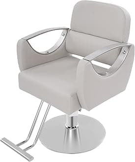 Barber Chair Salon Chair for Hair Stylist Adjustable Hydraulic Styling Chair with 360 Degrees Rolling Swivel for Salon Barbershop Tattoo Shampoo Beauty Equipment (White)